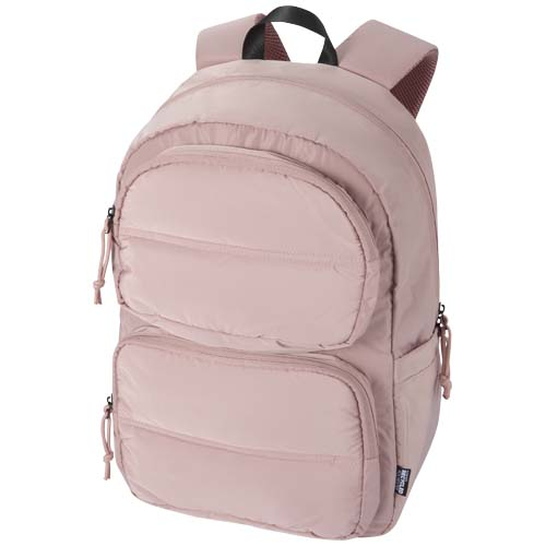 Sac à dos recyclé pour ordinateur 15,6" à personnaliser Puffer Rose poudré